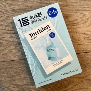 BNIB Torriden Dive In Low Molecular Hyaluronic Acid Mask Sheet 5+1ea
